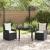 Set de masă pentru grădină 3 pcs Negru poliratan GartenMobel Dekor
