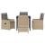 Set de masă pentru grădină 5 pcs Beige și gri deschis poliratan GartenMobel Dekor