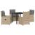 Set de masă pentru grădină 5 pcs Beige și gri deschis poliratan GartenMobel Dekor