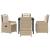 Set de masă pentru grădină 5 pcs Beige și gri deschis poliratan GartenMobel Dekor