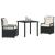 Set de masă pentru grădină 3 pcs Negru poliratan GartenMobel Dekor