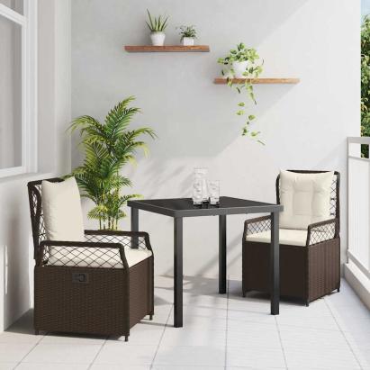Set de masă pentru grădină 3 pcs Maro poliratan GartenMobel Dekor