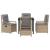Set de masă pentru grădină 5 pcs Beige și gri deschis poliratan GartenMobel Dekor