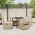 Set de masă pentru grădină 5 pcs Bej și alb crem poliratan GartenMobel Dekor