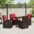 Set de masă pentru grădină cu pernă 5 pcs Maro Rattan poli GartenMobel Dekor