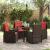Set de masă pentru grădină cu pernă 5 pcs Maro Rattan poli GartenMobel Dekor