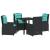 Set de masă pentru grădină cu pernă 5 pcs Negru Rattan poli GartenMobel Dekor