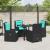 Set de masă pentru grădină cu pernă 5 pcs Negru Rattan poli GartenMobel Dekor