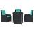 Set de masă pentru grădină cu pernă 5 pcs Negru Rattan poli GartenMobel Dekor
