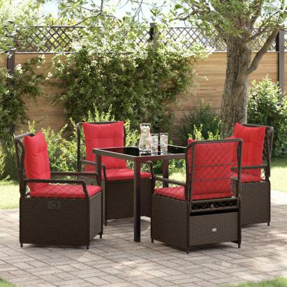 Set de masă pentru grădină 5 pcs Maro poliratan GartenMobel Dekor