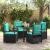 Set de masă pentru grădină 5 pcs Negru poliratan GartenMobel Dekor