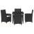 Set de masă pentru grădină 5 pcs Negru poliratan GartenMobel Dekor