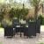 Set de masă pentru grădină 5 pcs Negru poliratan GartenMobel Dekor