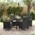 Set de masă pentru grădină 5 pcs Negru poliratan GartenMobel Dekor