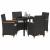 Set de masă pentru grădină 5 pcs Negru poliratan GartenMobel Dekor
