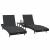 Șezlong 3 pcs Negru 197 x 70 x 82 cm poliratan GartenMobel Dekor