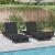 Șezlong 3 pcs Negru 197 x 70 x 82 cm poliratan GartenMobel Dekor