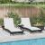 Șezlong 3 pcs Negru și Alb 197 x 70 x 82 cm poliratan GartenMobel Dekor