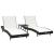 Șezlong 3 pcs Negru și Alb 197 x 70 x 82 cm poliratan GartenMobel Dekor