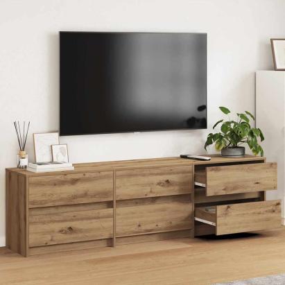 Unități TV Pe perete 2 pcs Stejar Artizanal 180 x 34 x 50 cm GartenMobel Dekor