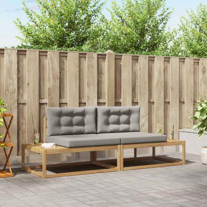 Set de canapele de exterior Alb 230,5 x 83 x 73 cm Poliester GartenMobel Dekor