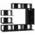 Set comodă TV Pe perete 8 pcs Stejar Negru Lemn compozit GartenMobel Dekor