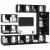 Set comodă TV Pe perete 8 pcs Stejar Negru Lemn compozit GartenMobel Dekor
