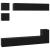 Set comodă TV Pe perete 8 pcs Stejar Negru Lemn compozit GartenMobel Dekor