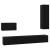 Dulap pentru TV pe Perete 4 pcs Stejar Negru Lemn compozit GartenMobel Dekor