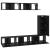 Set comodă TV Pe perete 6 pcs Stejar Negru Lemn compozit GartenMobel Dekor