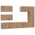 Set comodă TV Pe perete 6 pcs Stejar Artizanal Lemn compozit GartenMobel Dekor