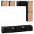 Set comodă TV Pe perete 8 pcs Stejar Negru Lemn compozit GartenMobel Dekor