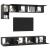 Set comodă TV Pe perete 5 pcs Stejar Negru Lemn compozit GartenMobel Dekor