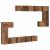 Unități TV Pe perete 4 pcs Lemn Vechi Lemn compozit GartenMobel Dekor