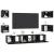 Set comodă TV Pe perete 7 pcs Stejar Negru Lemn compozit GartenMobel Dekor