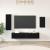 Set comodă TV Pe perete 4 pcs Stejar Negru Lemn compozit GartenMobel Dekor