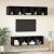 Set comodă TV Pe perete 4 pcs Stejar Negru Lemn compozit GartenMobel Dekor