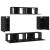 Set comodă TV Pe perete 6 pcs Stejar Negru Lemn compozit GartenMobel Dekor