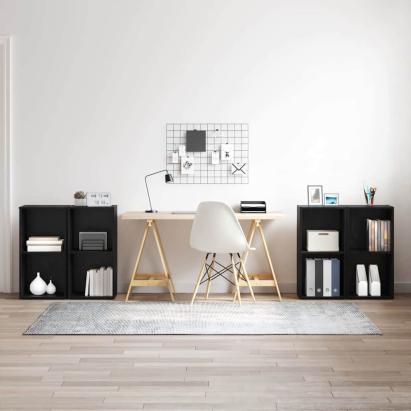 Set comodă TV 4 pcs Stejar Negru 37 x 37 x 72 cm Lemn compozit GartenMobel Dekor