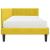 Cadru de pat colțar cu saltea cu headboard 2 pcs Galben Catifea GartenMobel Dekor