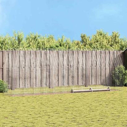 Cușcă pentru pui 2 pcs Argintiu 600 x 100 x 210 cm GartenMobel Dekor