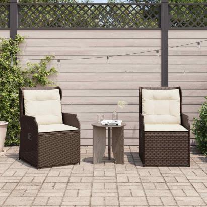 Bancă de grădină 2 pcs Maro poliratan GartenMobel Dekor