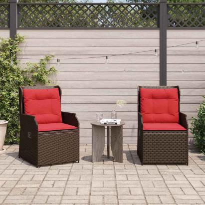 Bancă de grădină 2 pcs Maro poliratan GartenMobel Dekor