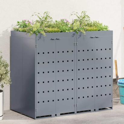 Depozitare pentru 2 pubele Wheelie Gri deschis GartenMobel Dekor