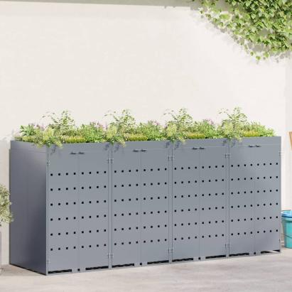 Depozitare pentru 4 pubele Wheelie Gri deschis GartenMobel Dekor