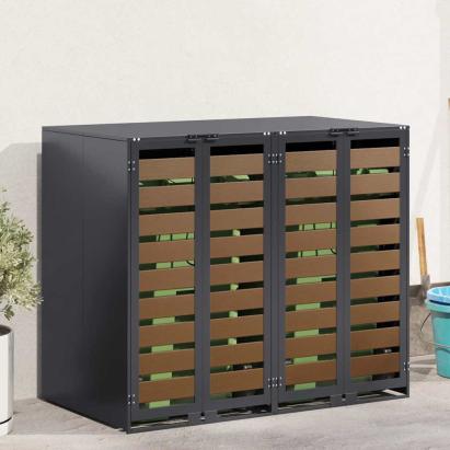 Depozitare pentru 3 pubele Wheelie 340 x 77.5 x 115.5 cm Oțel GartenMobel Dekor
