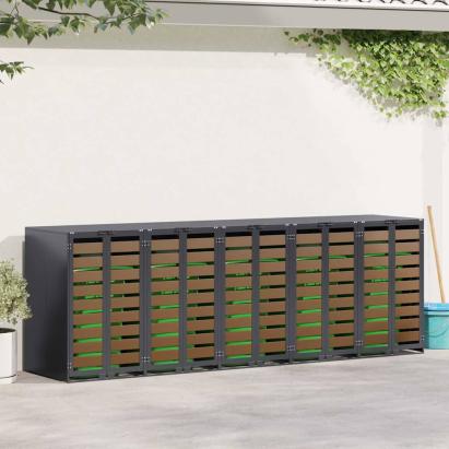 Depozitare pentru 3 pubele Wheelie 340 x 77.5 x 115.5 cm Oțel GartenMobel Dekor