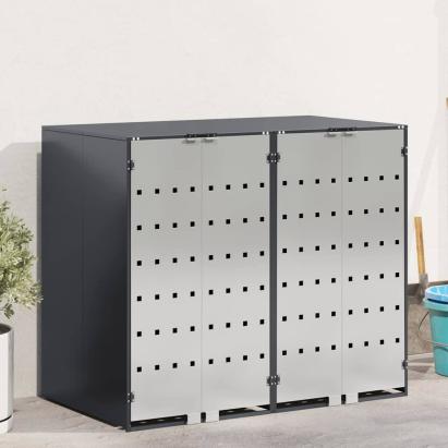 Depozitare pentru 3 pubele Wheelie 340 x 77.5 x 115.5 cm Oțel GartenMobel Dekor