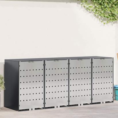 Depozitare pentru 3 pubele Wheelie 340 x 77.5 x 115.5 cm Oțel GartenMobel Dekor