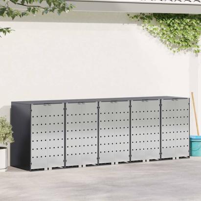 Depozitare pentru 3 pubele Wheelie 340 x 77.5 x 115.5 cm Oțel GartenMobel Dekor